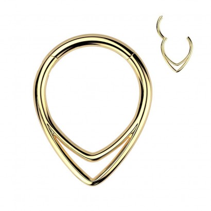 Zlacený piercing septum / helix / cartilage TITAN (1,2 x 10 mm)