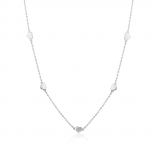Stříbrný náhrdelník se srdíčky 45 cm