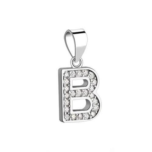 NUBIS Stříbrný přívěsek - iniciála písmeno B - NB-4489-B