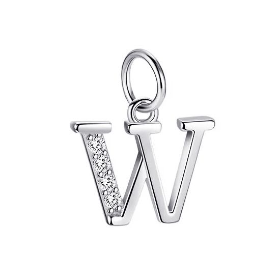 NUBIS Stříbrný přívěsek - iniciála písmeno W - NB-4486-W