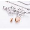 Náhrdelník - pamětní přívěsek, pietní přívěsek, přívěsek na popel lotosový květ rose gold