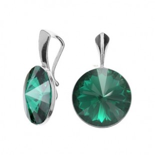 Stříbrný přívěsek Crystals from Swarovski, Emerald