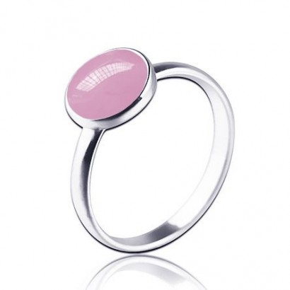 Stříbrný prsten s růžovým kamenem (54)