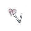 Piercing do nosu srdíčko (tyrkysová)