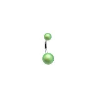 Piercing do pupíku - perleťový lesk, zelená barva