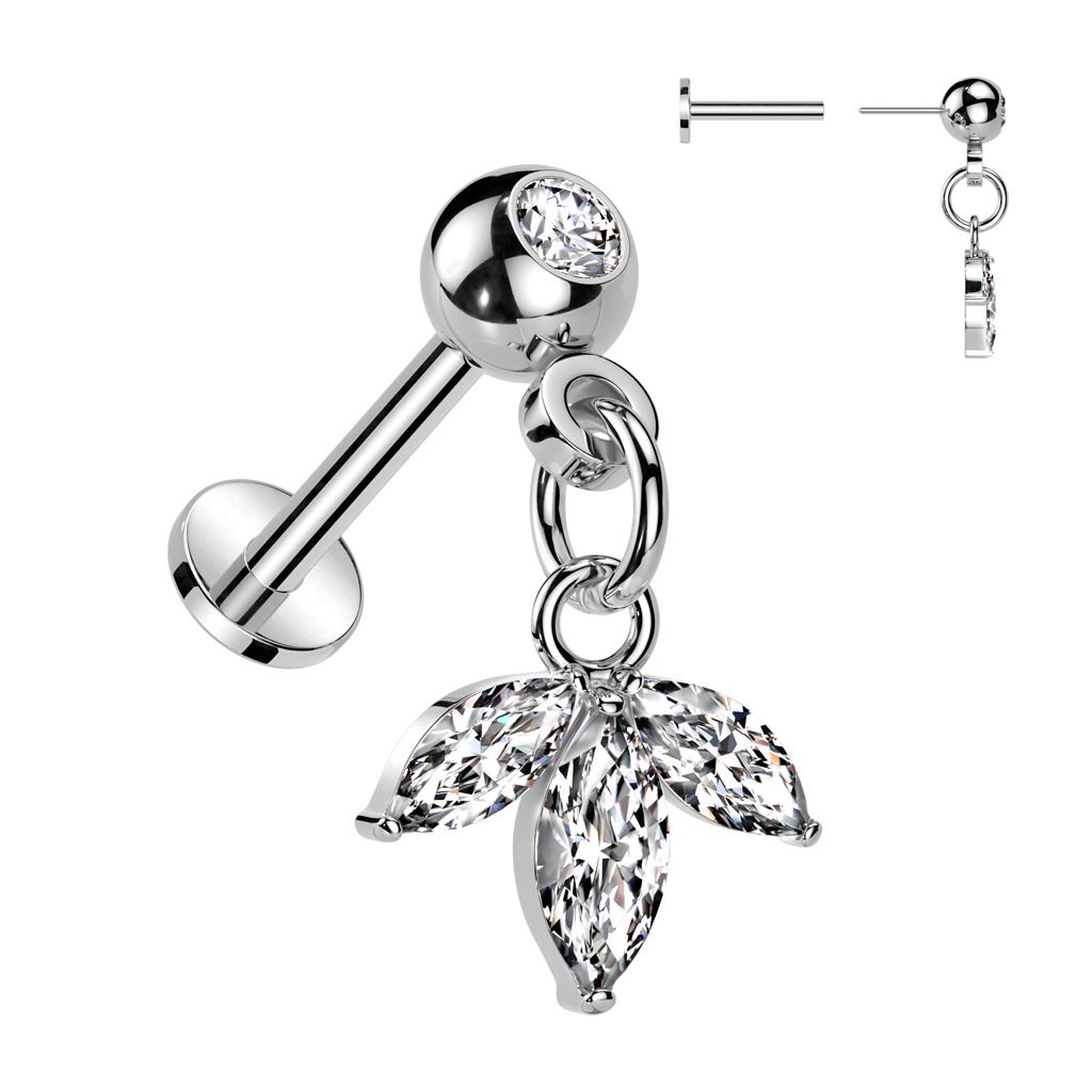 Levně S4U Piercing do brady visací - PUSH IN labreta - LB1127