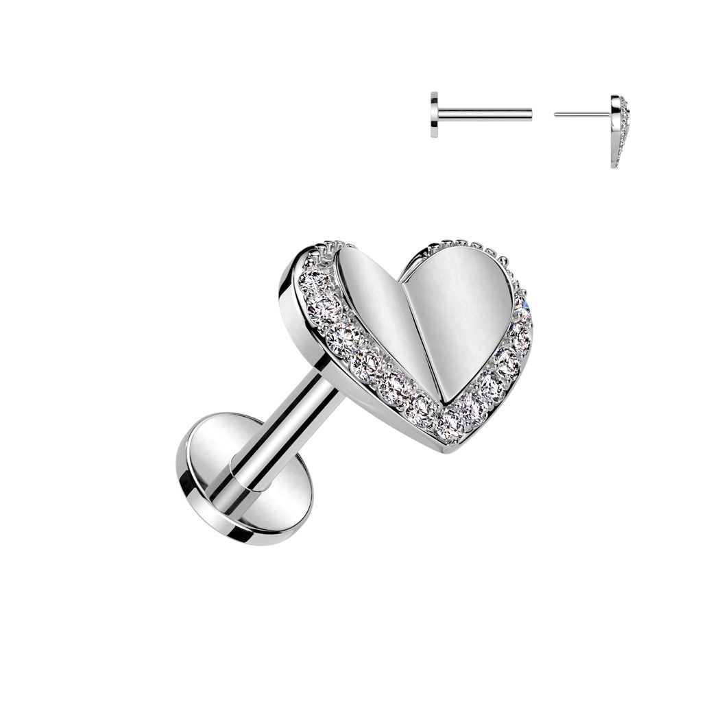 Levně S4U Piercing do brady srdce - PUSH IN labreta - LB1126
