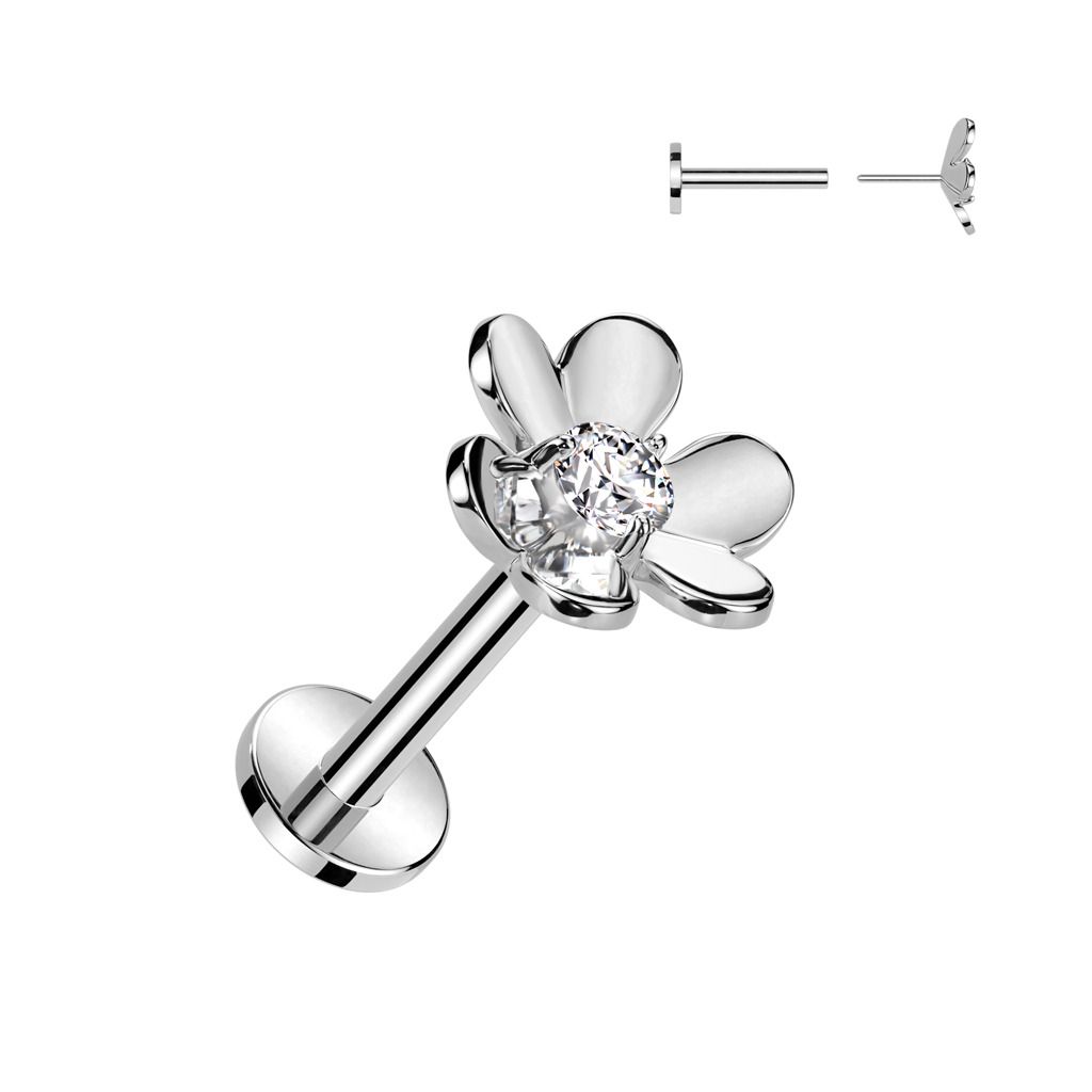 Levně S4U Piercing do brady kytička - PUSH IN labreta - LB1123