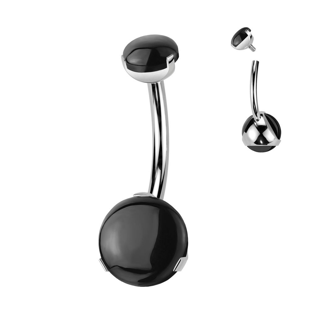 Piercing do pupíku - TITAN, Achát - TIT1343