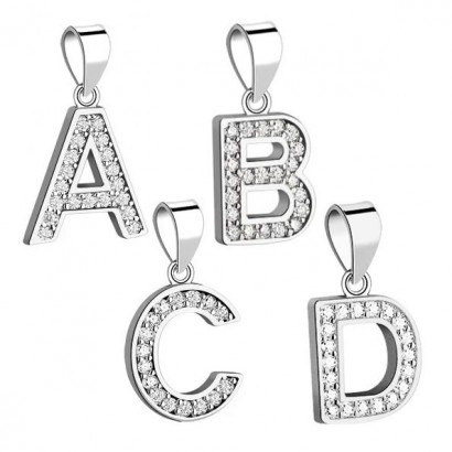 Stříbrný přívěsek - iniciála písmeno T