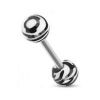 Piercing do jazyka  - zebrovaný (bílá)