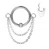 Piercing septum / helix / cartilage se zirkonem a řetízkem