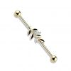 Industrial piercing - list (zlacený žluté zlato)