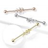 Industrial piercing - list (zlacený růžové zlato)
