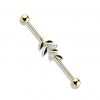 Industrial piercing - list (zlacený růžové zlato)