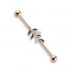 Industrial piercing - list (zlacený růžové zlato)