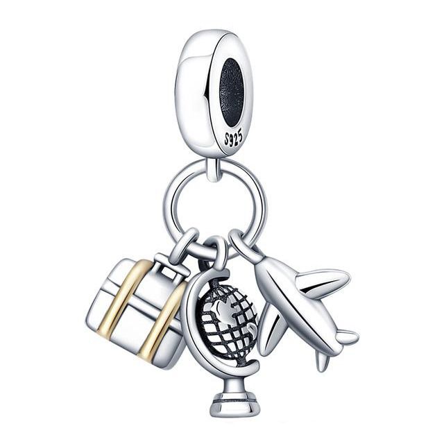 NUBIS Stříbrný přívěsek korálek cestování - B0089