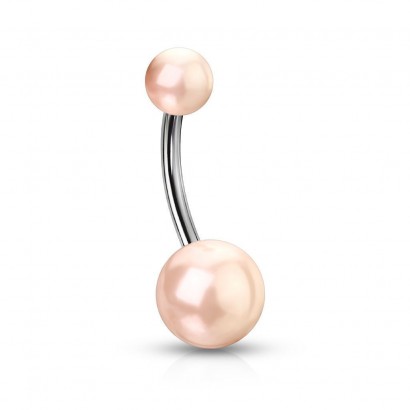 Piercing do pupíku perličky HWNSQ1479 růžové