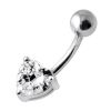 Stříbrný piercing do pupíku - srdíčko (tyrkysová)