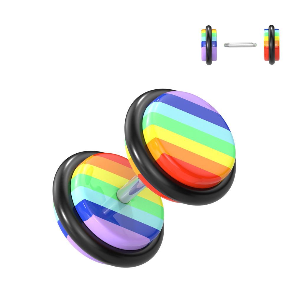 Levně Piercing falešný plug gaypride HWPAFX31