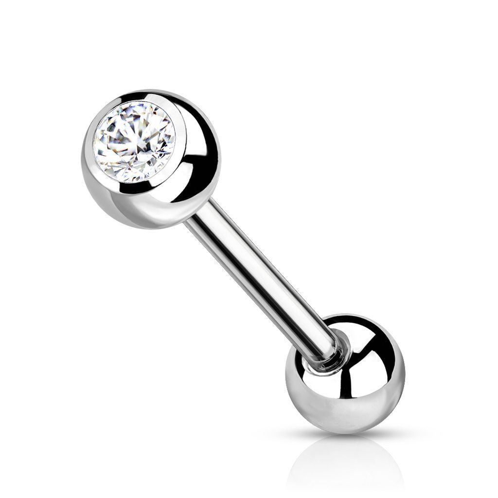 Cartilage piercing TITAN čirý 1,2 x 10 mm