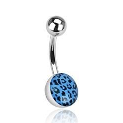 Levně Piercing do pupíku - tygrovaný (modrá)