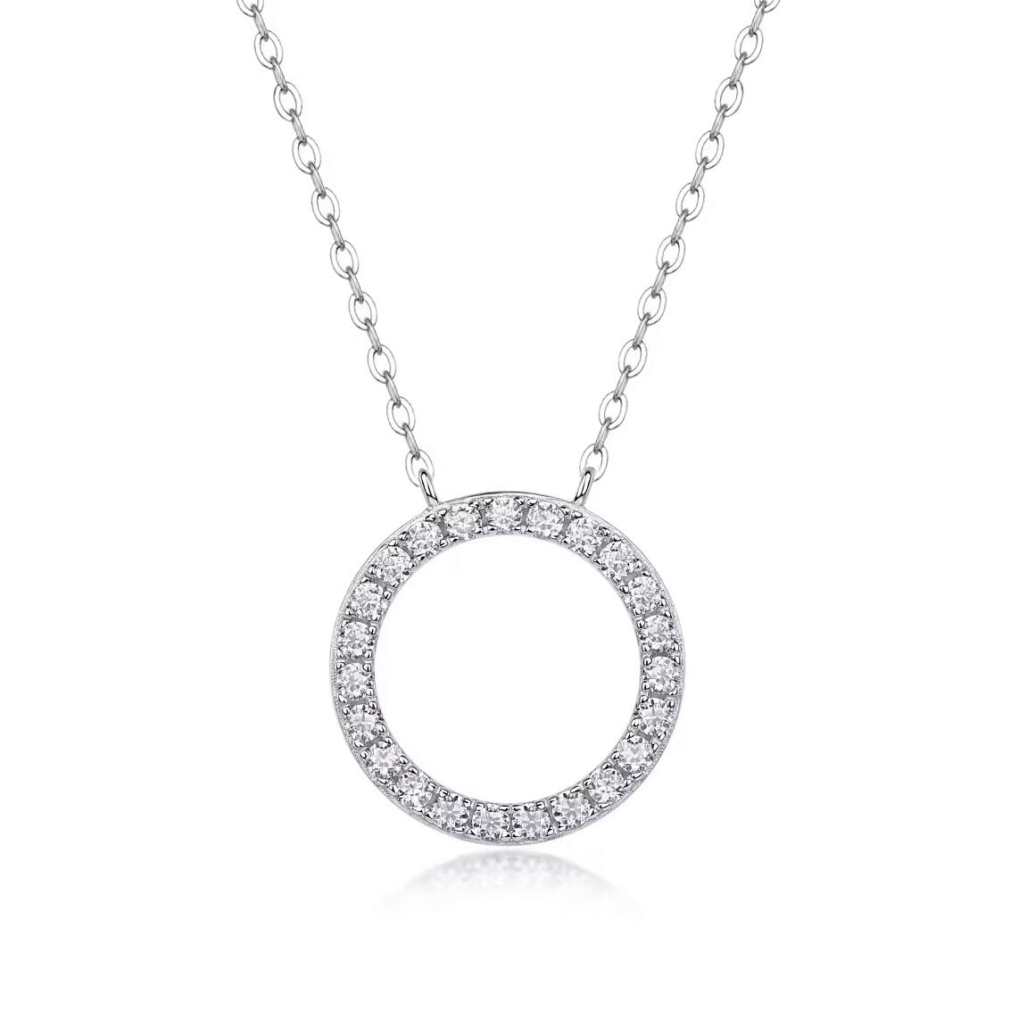 NUBIS Stříbrný náhrdelník kroužek s MOISSANITY - MN431