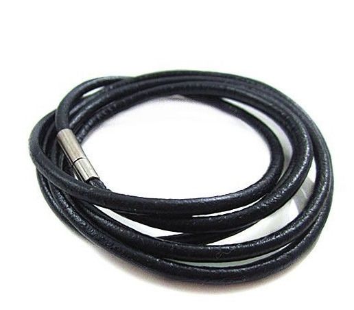 Levně S4U Kožená šňůrka na krk - bajonetový uzávěr, tl. 3 mm (45 cm) - LR0008-030-45