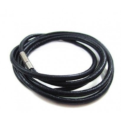 Kožená šňůrka na krk - bajonetový uzávěr, tl. 3 mm (55 cm)