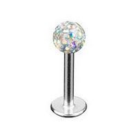 S4U Piercing do brady - labreta - SWAROVSKI elements, duhové krystaly - LB01097-AB