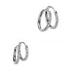 Ocelové náušnice - kroužky se zirkony (13 mm)