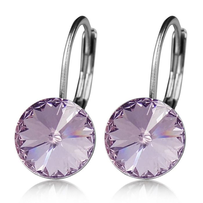 S4U Ocelové náušnice - Light Violet, 8 mm - NBSS08-LV