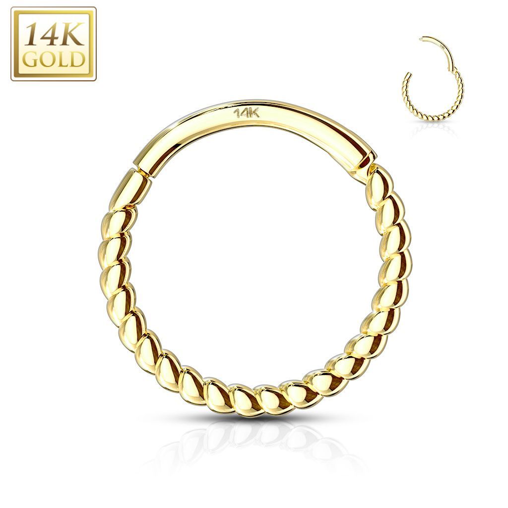 Zlatý piercing do nosu nebo ucha, 1,2 x 8 mm, Au 585/1000