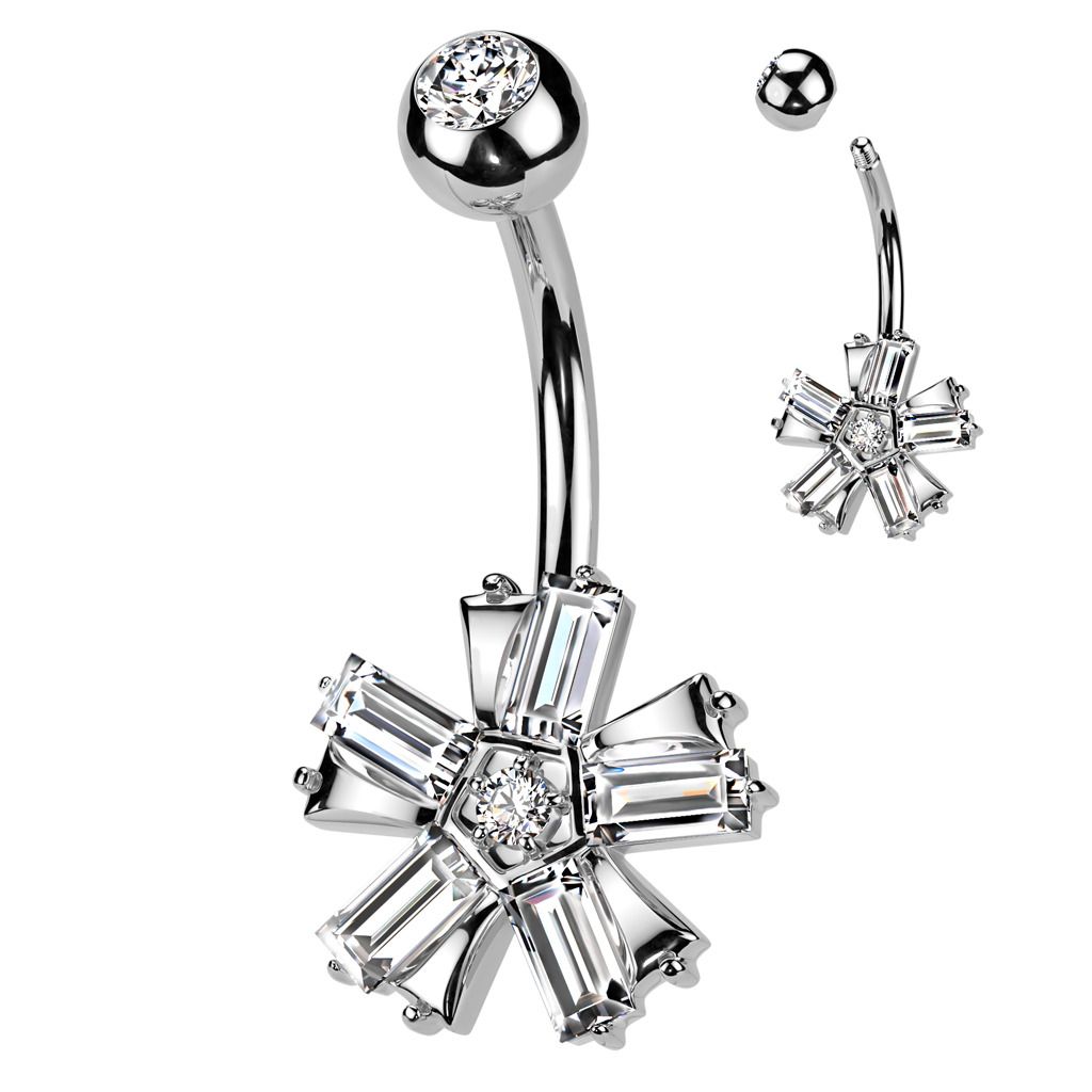 Piercing do pupíku kytička - WP0070-ST