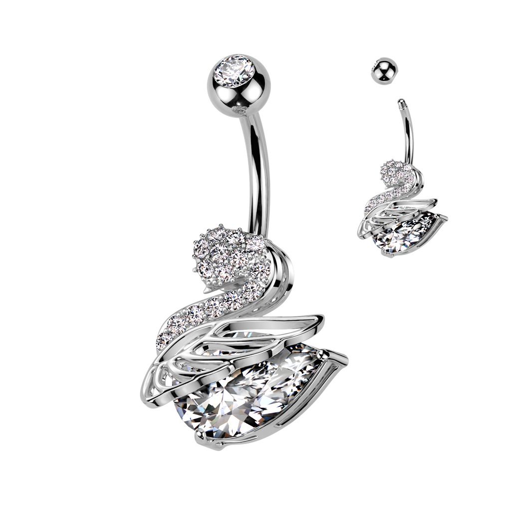 Piercing do pupíku labuť - WP0071-ST