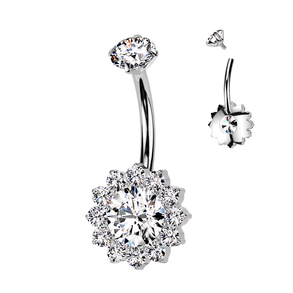 Piercing do pupíku kytička - TITAN - TIT1351-C