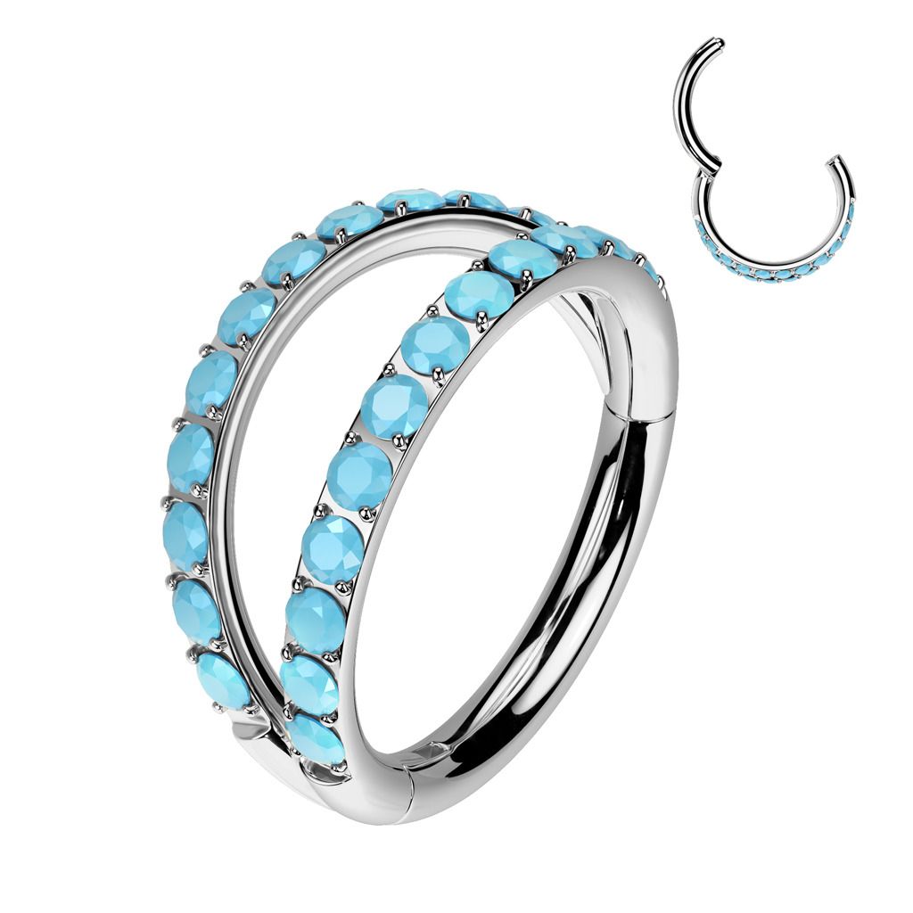 Levně Dvojitý segment kruh - helix / cartilage / tragus piercing TITAN (1,2 x 10 mm) - TIT1373-1210