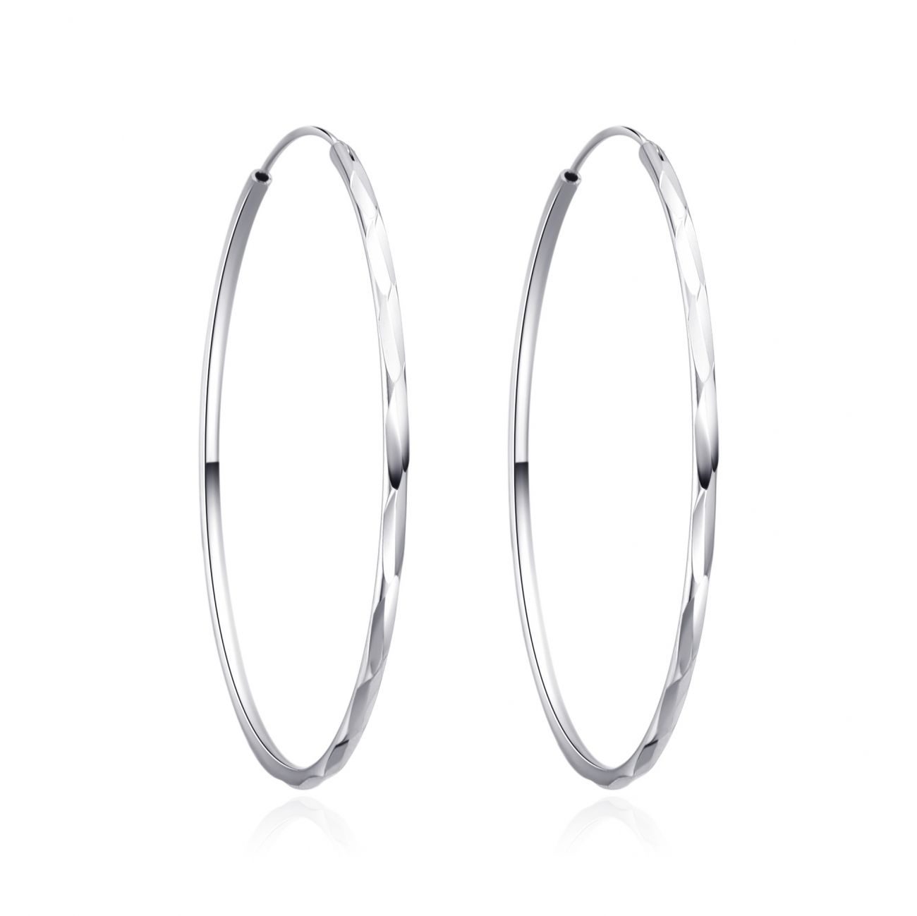 NUBIS Stříbrné náušnice kruhy 60 mm - NB-3039-60