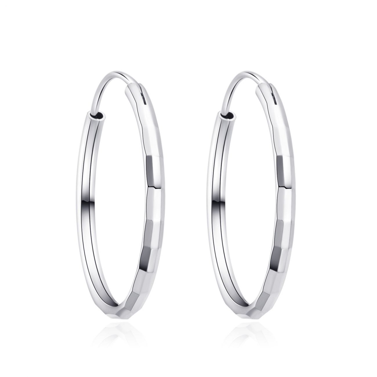 NUBIS Stříbrné náušnice kruhy 40 mm - NB-3040-40