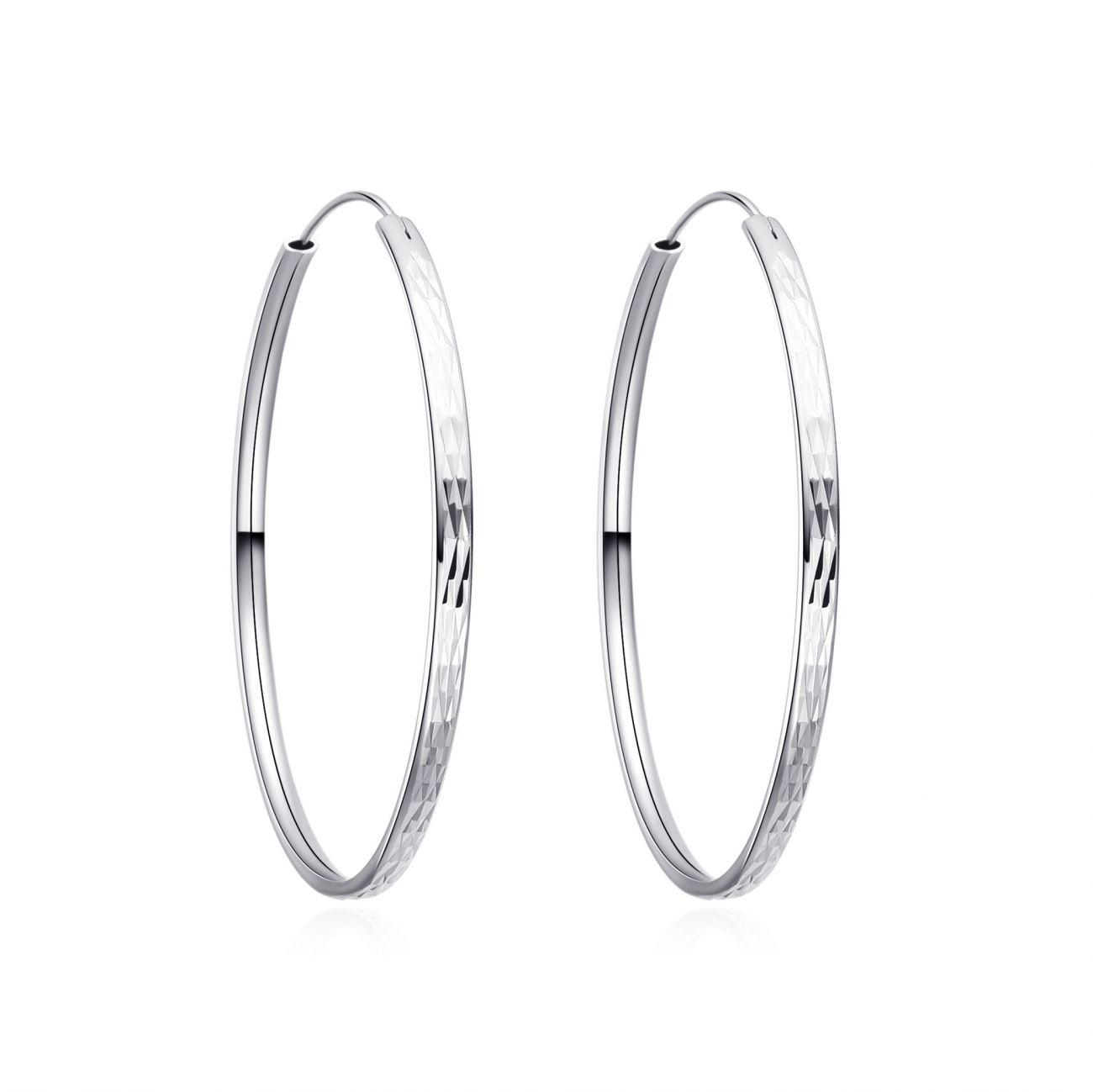 NUBIS Stříbrné náušnice kruhy 40 mm - NB-3038-40