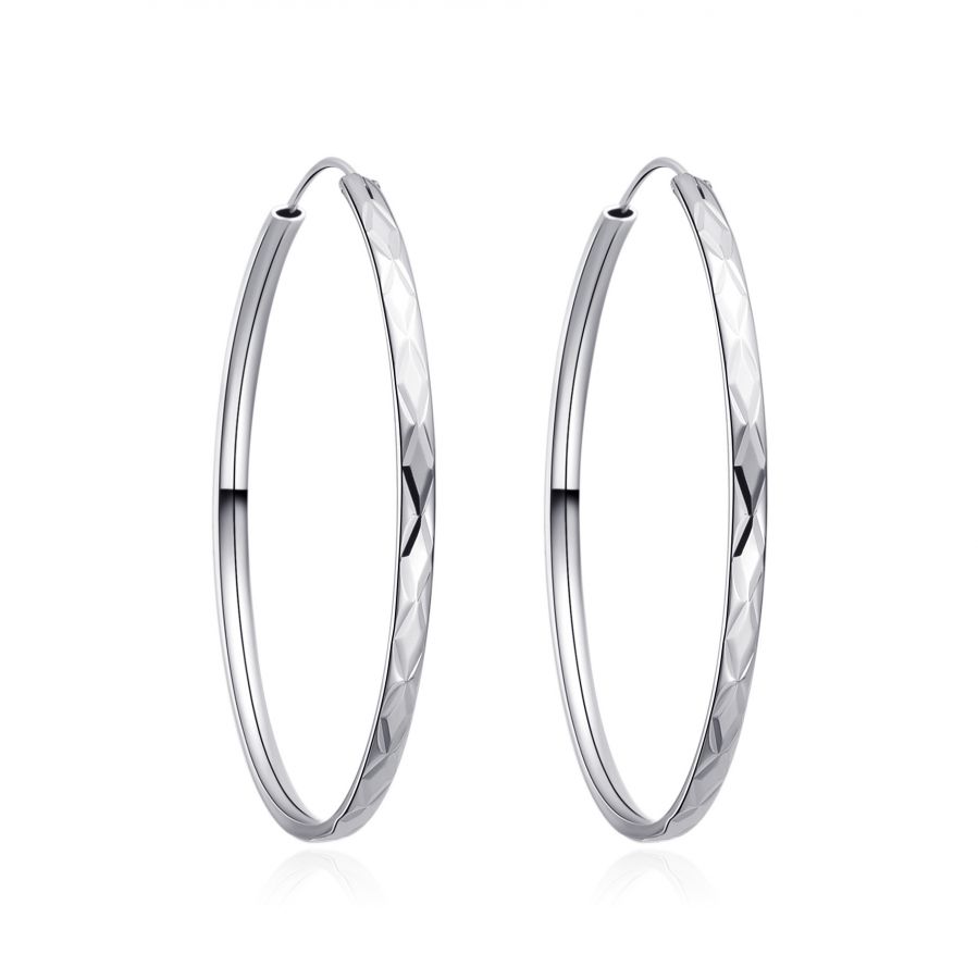 NUBIS Stříbrné náušnice kruhy 40 mm - NB-3041-40