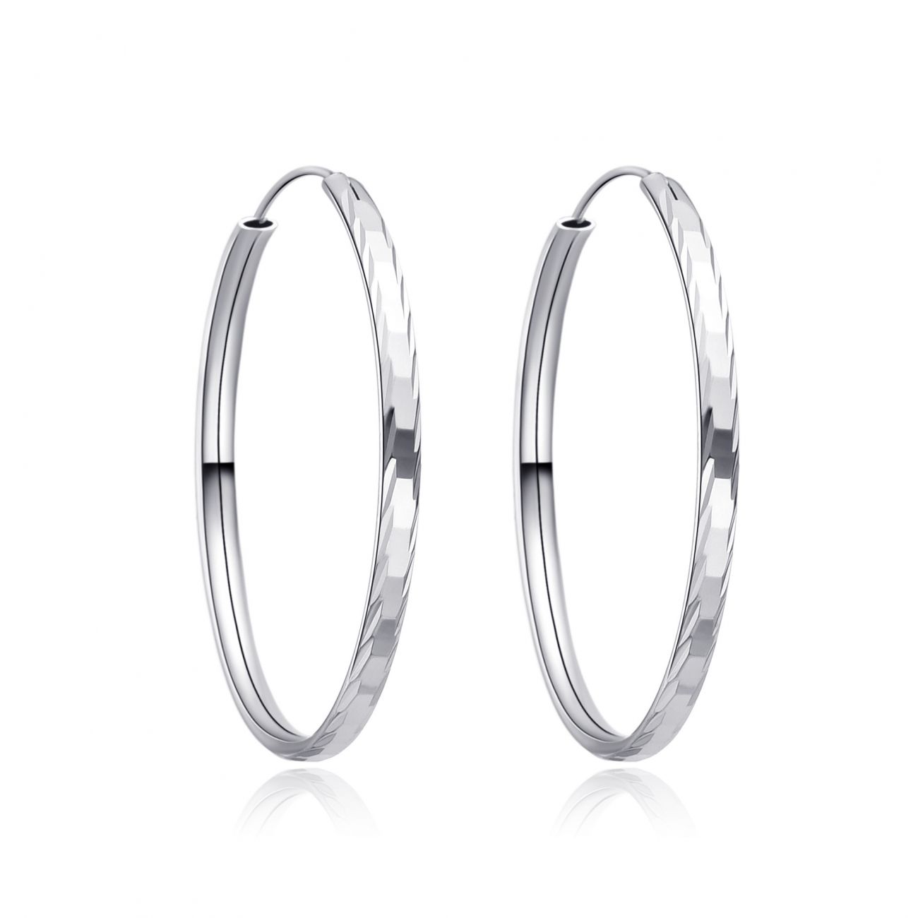 NUBIS Stříbrné náušnice kruhy 30 mm - NB-3042-30