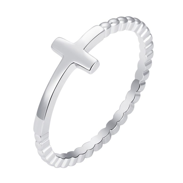 NUBIS Stříbrný prsten křížek (56) - NB-5546-56