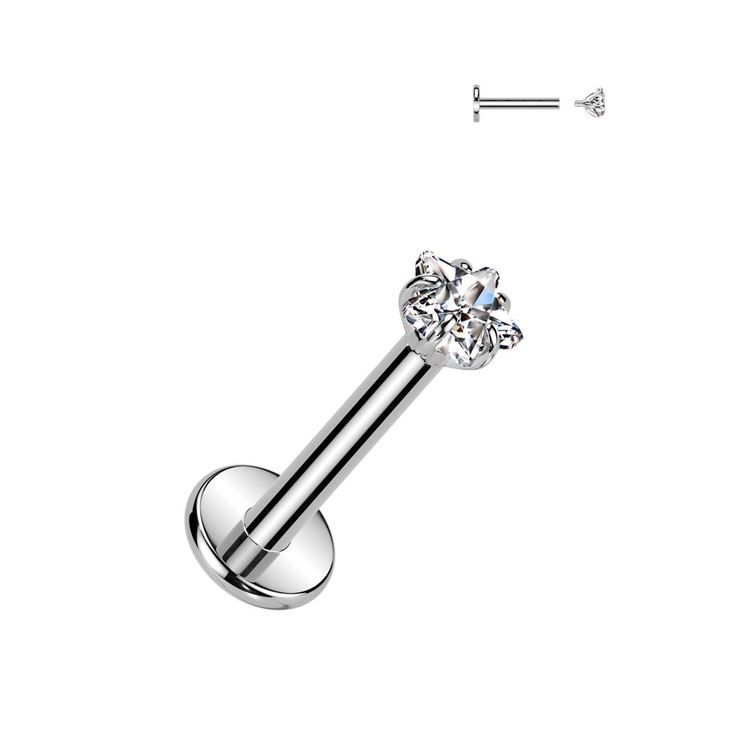 Piercing do brady - labreta titan hvězda (1,2 x 6 mm) - TIT1349-1206
