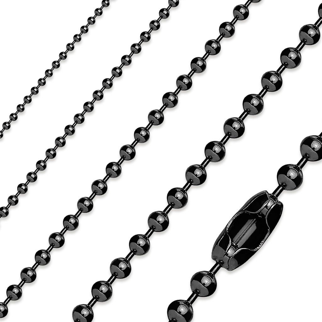 Levně S4U Kuličkový řetízek černý, tl. 2,4 mm (40 cm) - OPE1032-024-40