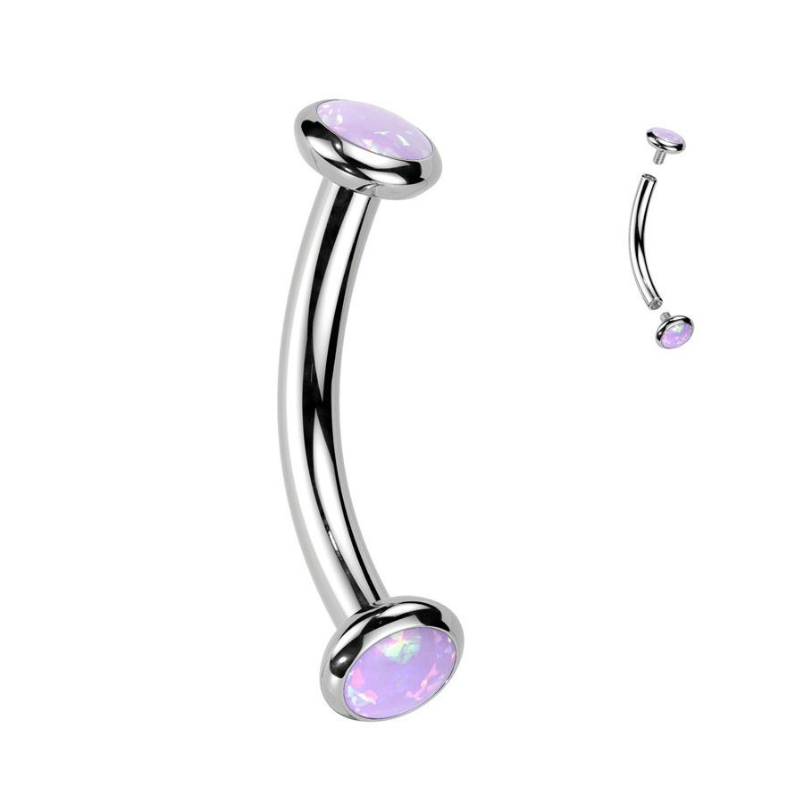 S4U Piercing do obočí TITAN, fialový opál - TIT1380-OP38