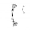 Piercing do obočí TITAN s hvězdičkami (1,2 x 8 mm)
