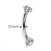 Piercing do obočí TITAN s hvězdičkami (1,2 x 8 mm)
