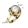 Zlacený ocelový prsten s perlou (55)