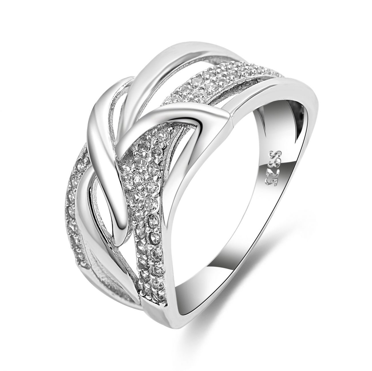 NUBIS Stříbrný prsten se zirkony (51) - NB-5557-51